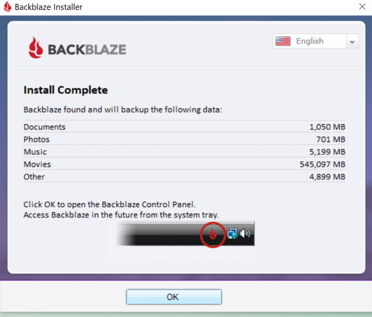 Instalador Backblaze