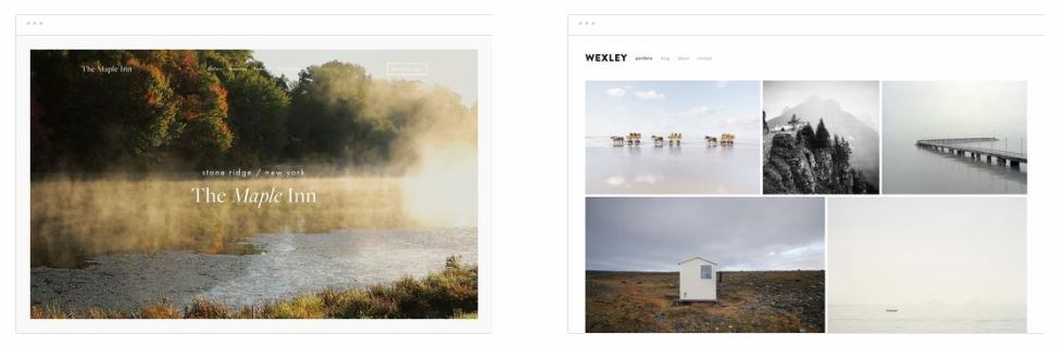 squarespace offers website templates of different layouts