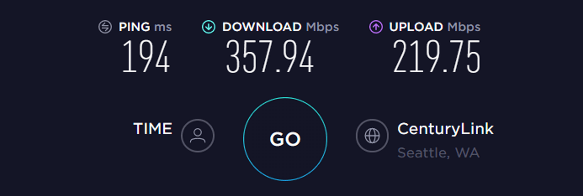 surfshark speed US vpn off