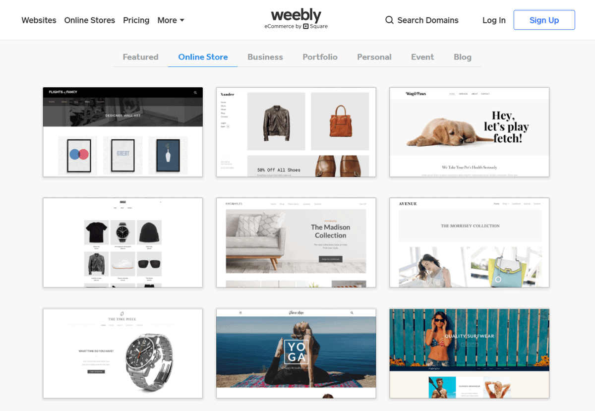 themes available on weebly
