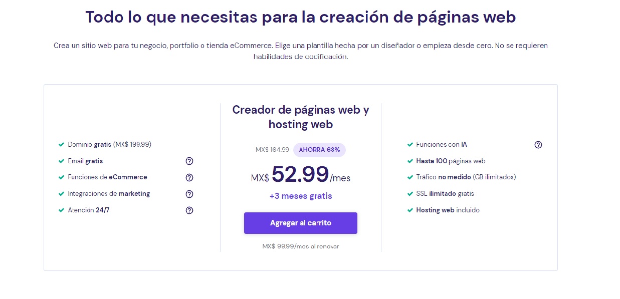 hostinger website builder plan