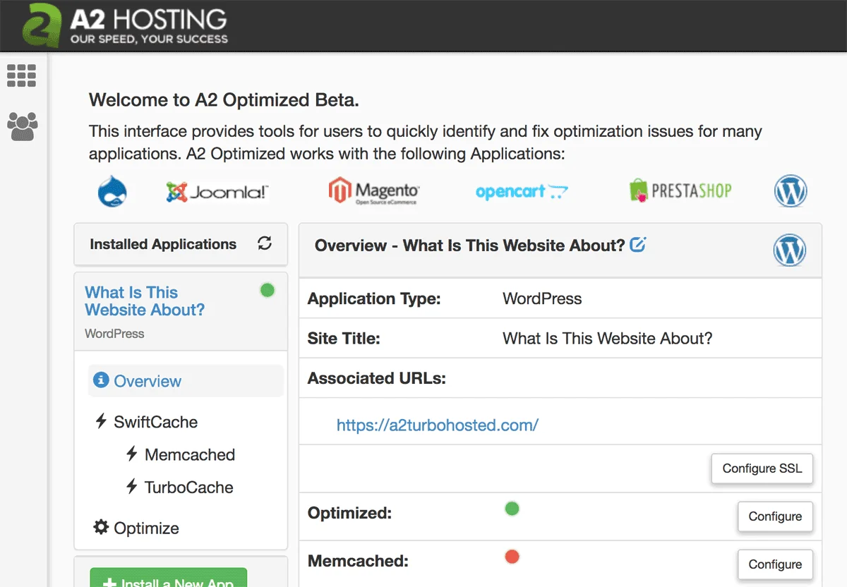 a2 hosting optimized