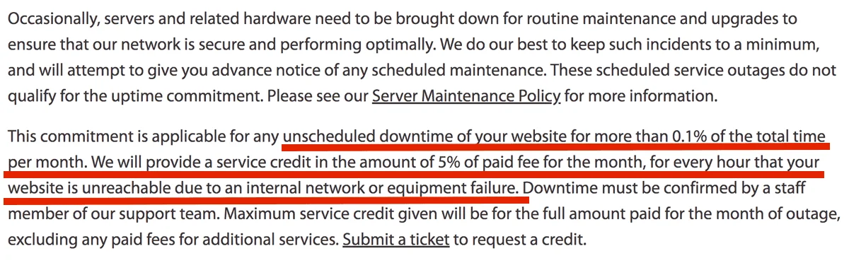 a2 hosting uptime commitment