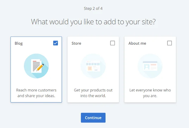 bluehost website type