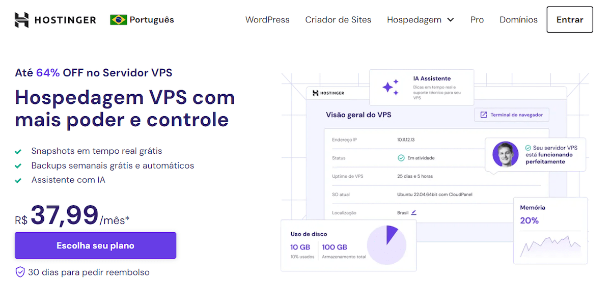 hostinger hospedagem vps