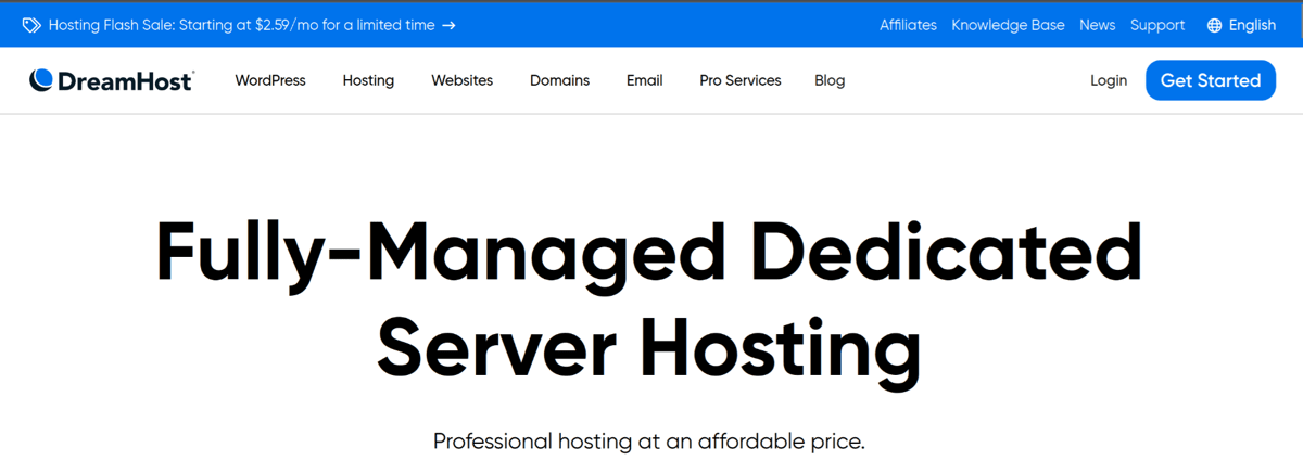 dreamhost managed dedicated web hosting services