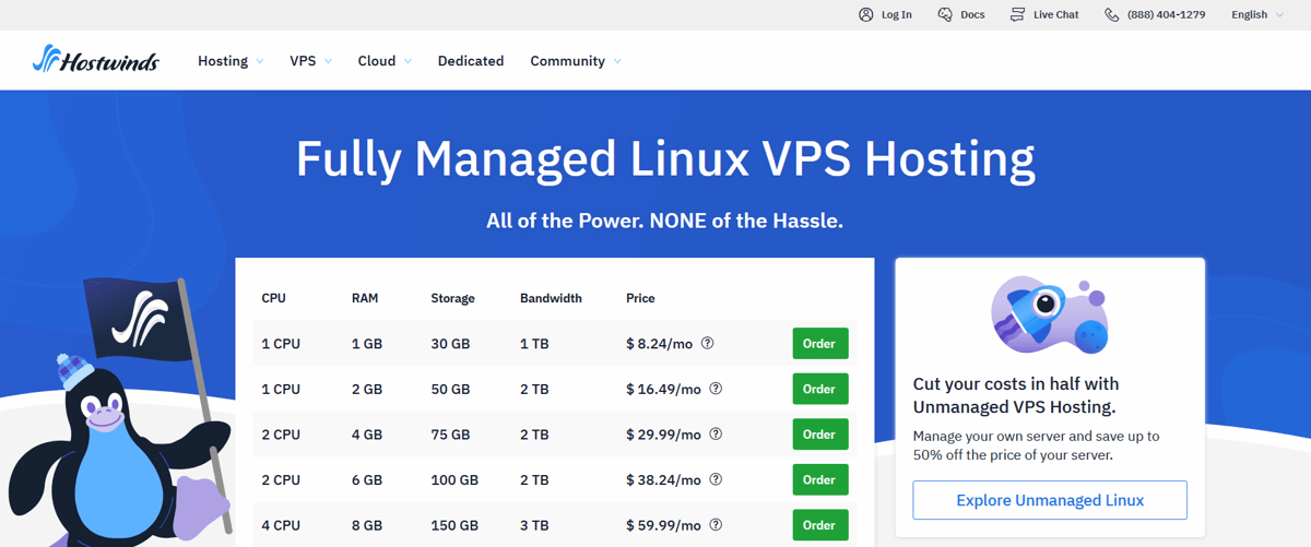 hostwinds linux vps hosting
