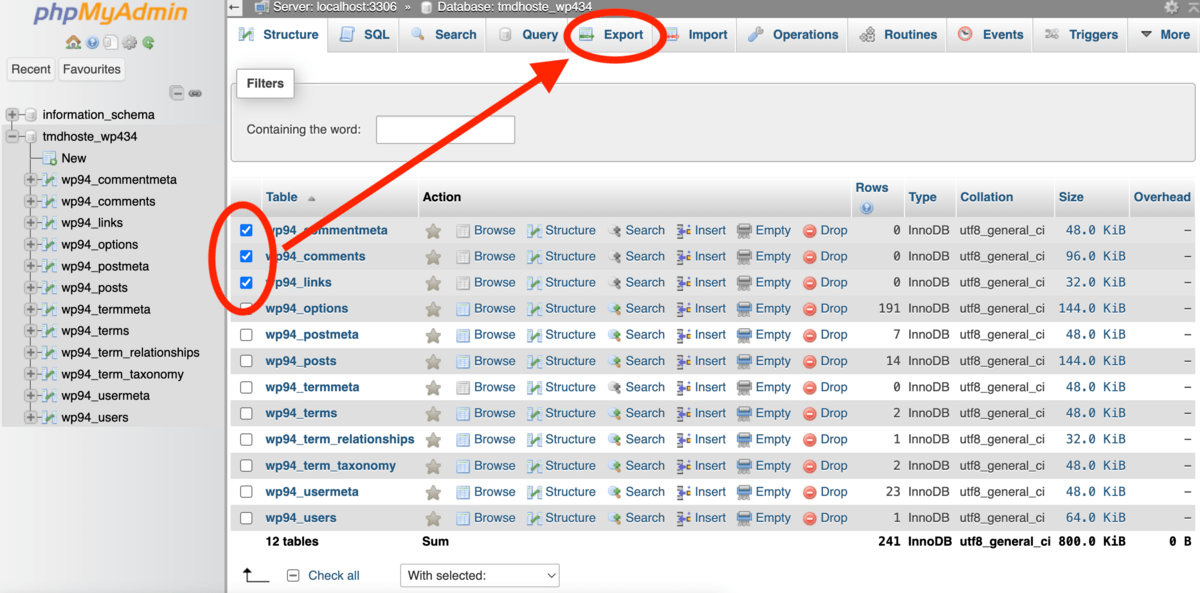 how do i backup my wordpress database