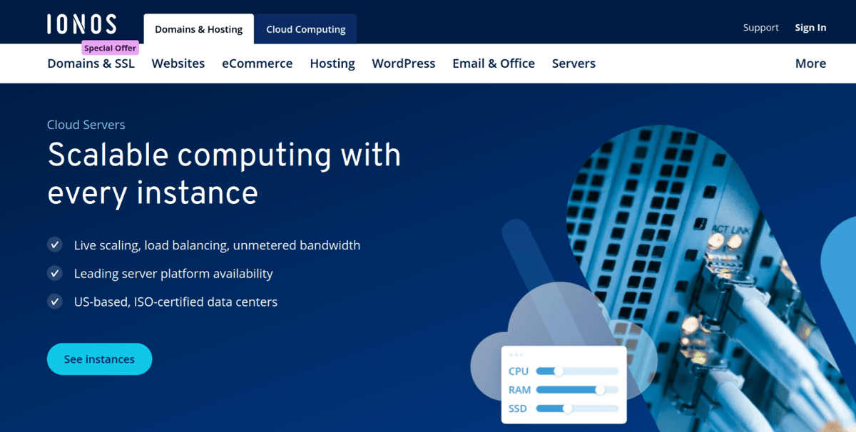 ionos cloud web hosting services