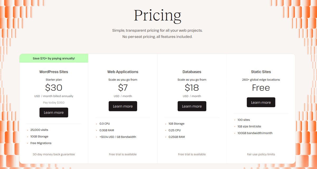 kinsta plan pricing