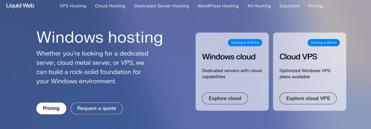 liquid web windows hosting