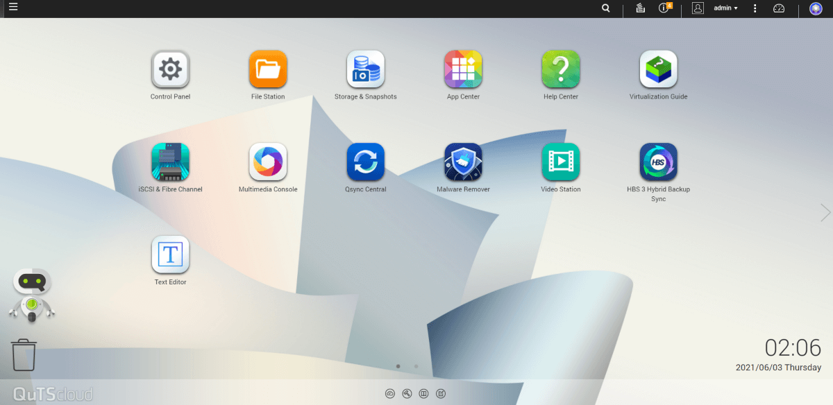 qnap qts main interface