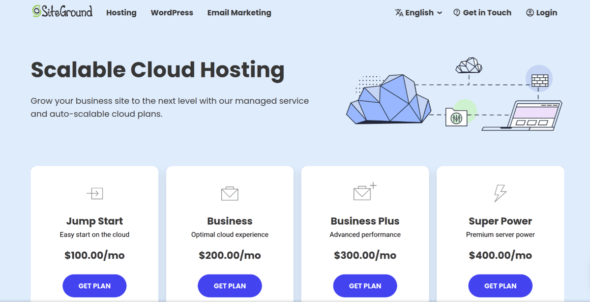 siteground cloud web hosting services