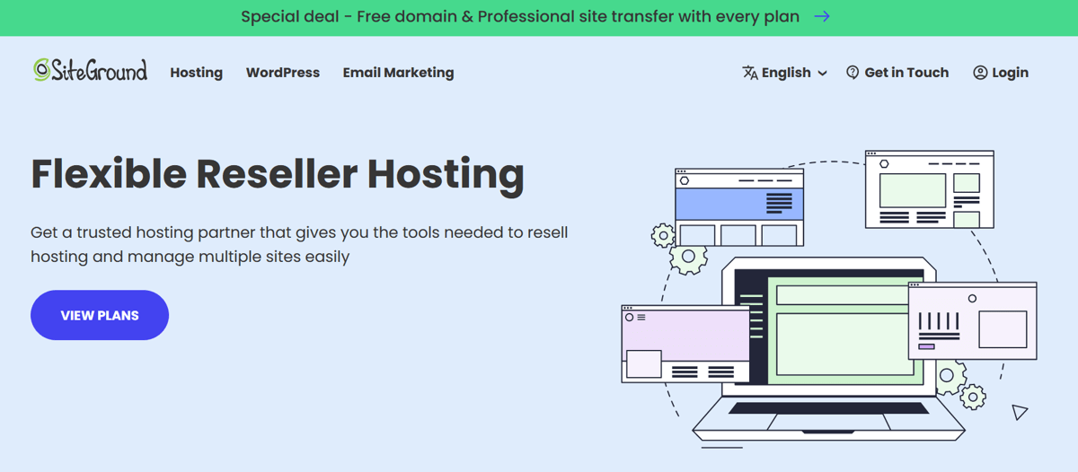 siteground web hosting reseller plan