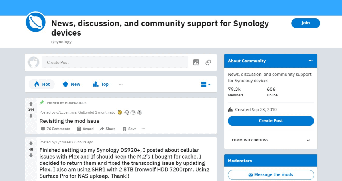 synology reddit community