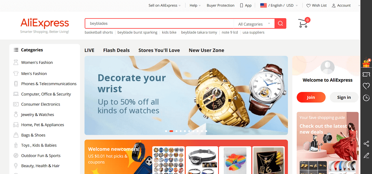 aliexpress homepage
