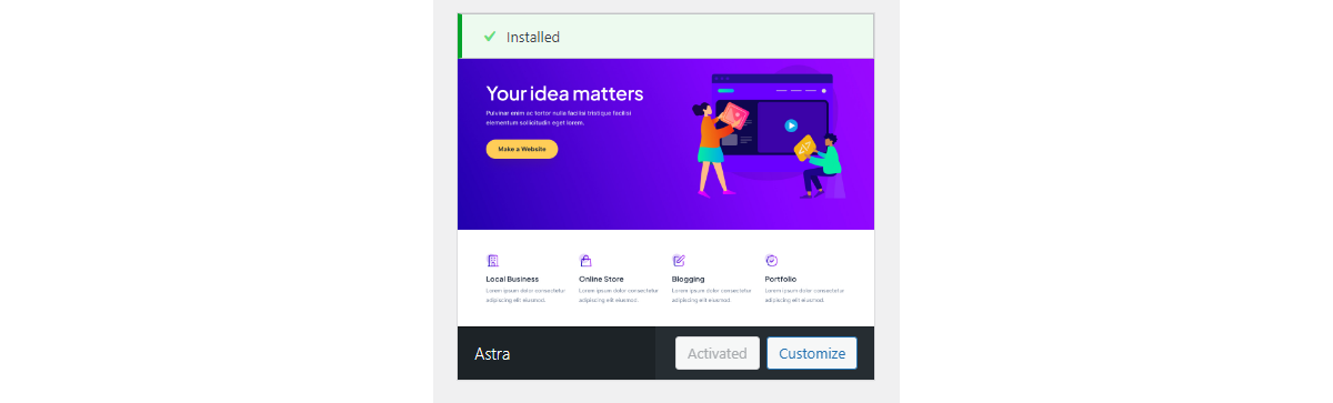 Astra theme