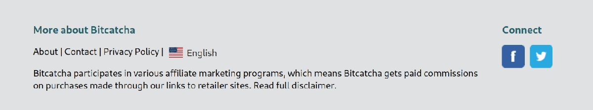 bitcatcha website footer