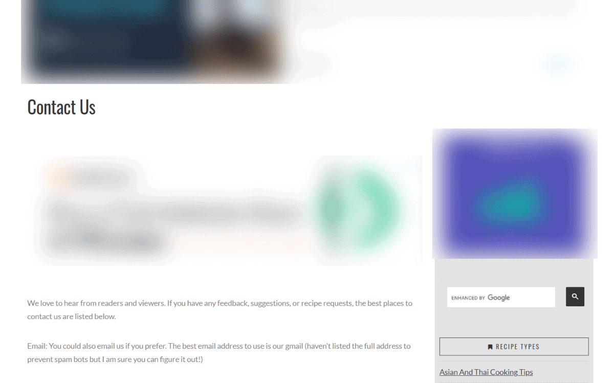 important information buried in ads on contact page