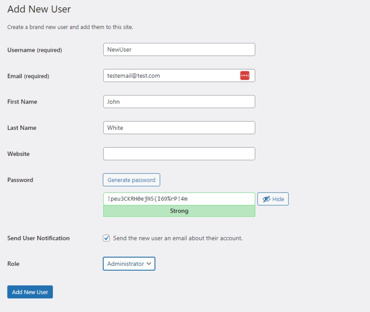 fill in all required fields