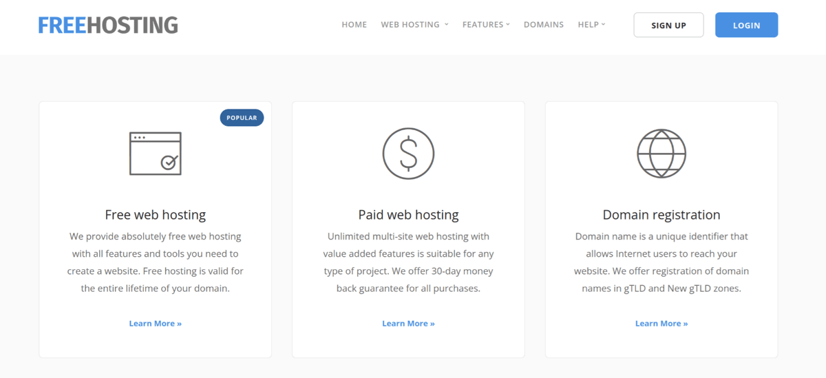 freehosting web hosting services