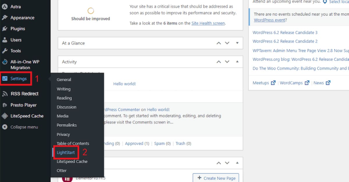 open Lightstart plugin