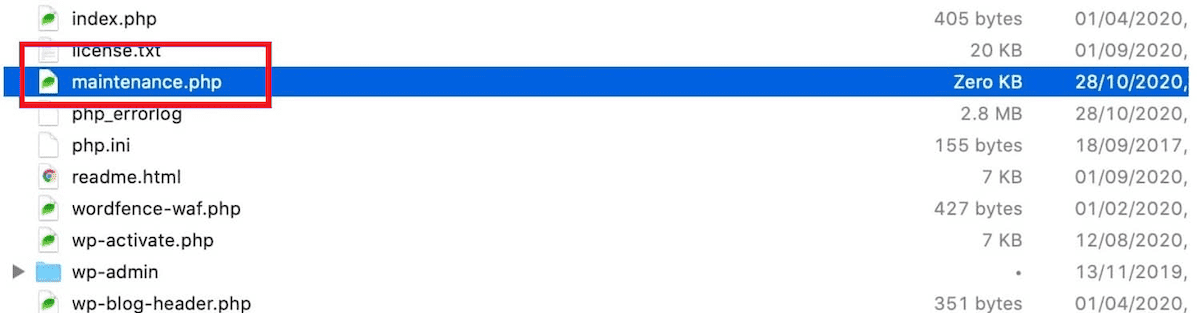 miantenance.php file