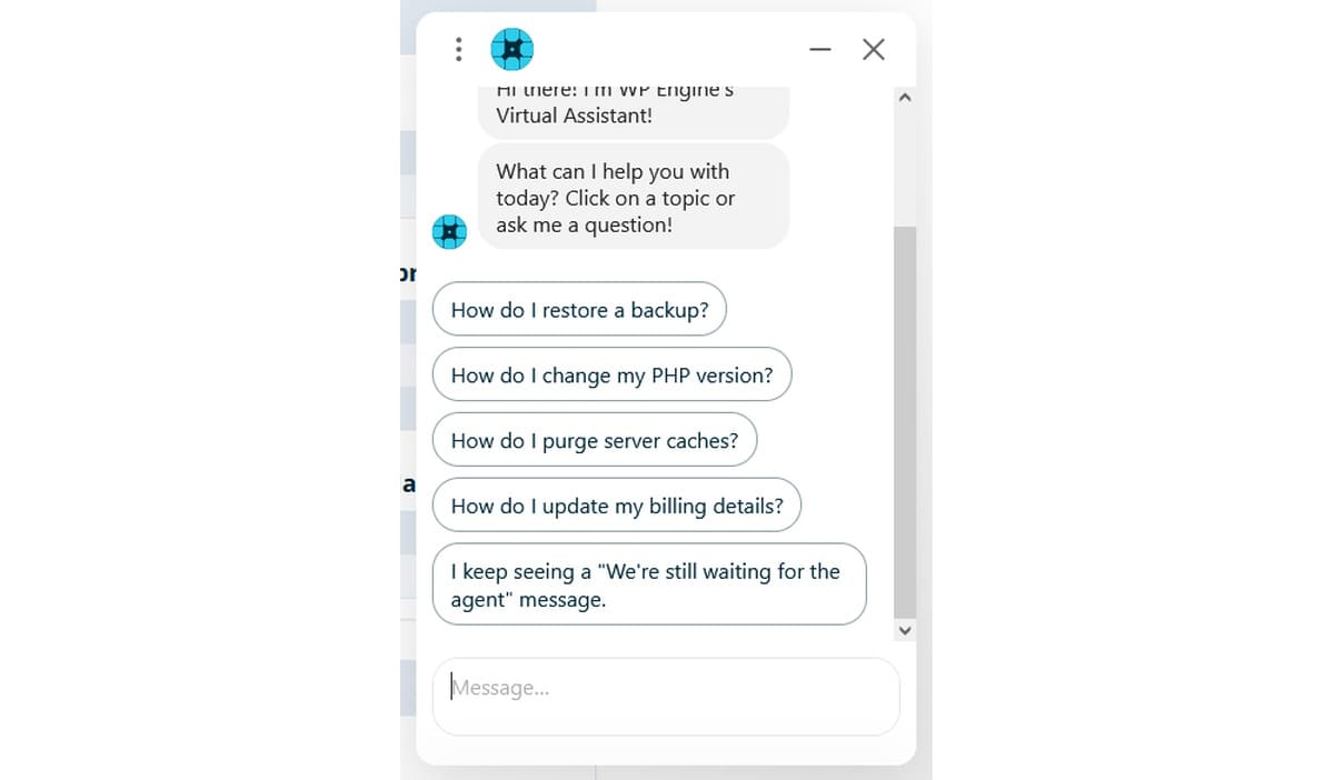 WP Engine AI chat support