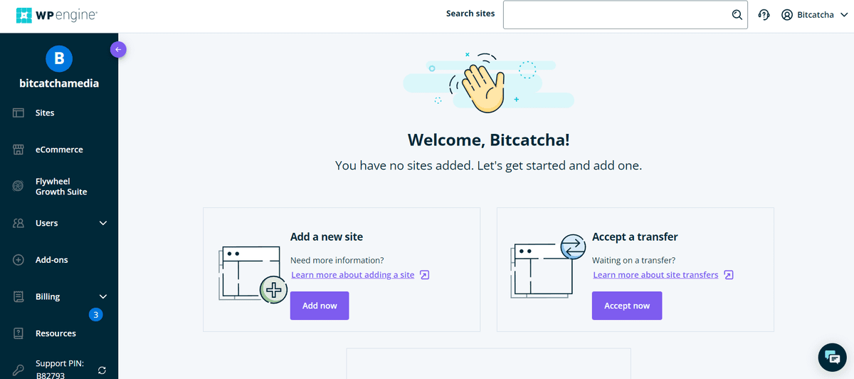 WP Engine client portal