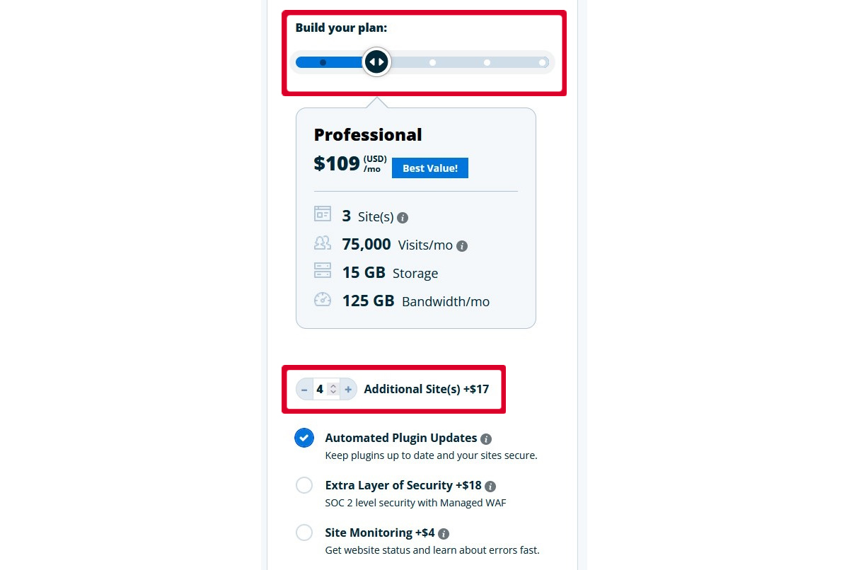wpengine customize plan