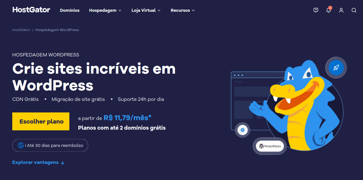 hostgator wordpress hosting brazil