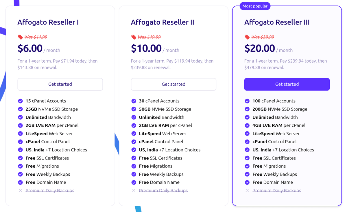 mochahost reseller hosting plans
