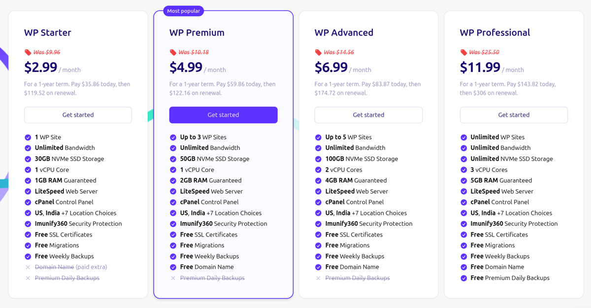 mochahost wordpress hosting plans