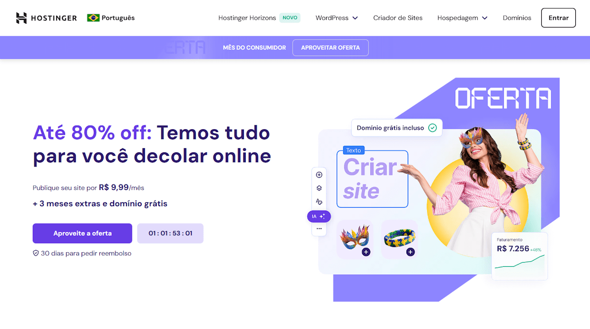 Ofertas da Hostinger no Mês do Consumidor 2025
