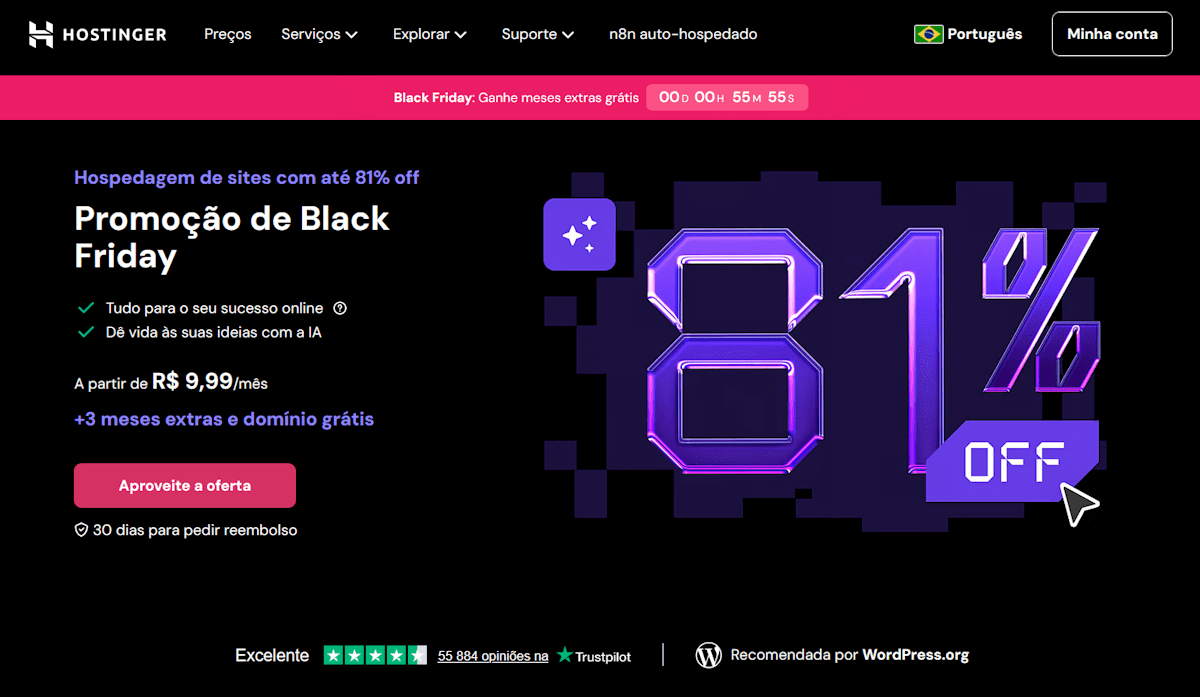 Ofertas do Hostinger na Cyber Monday 2025