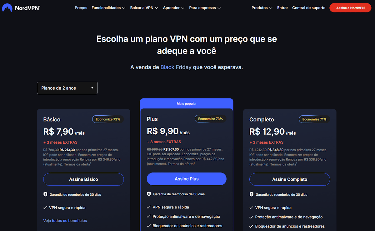 Ofertas de Black Friday da NordVPN 2025