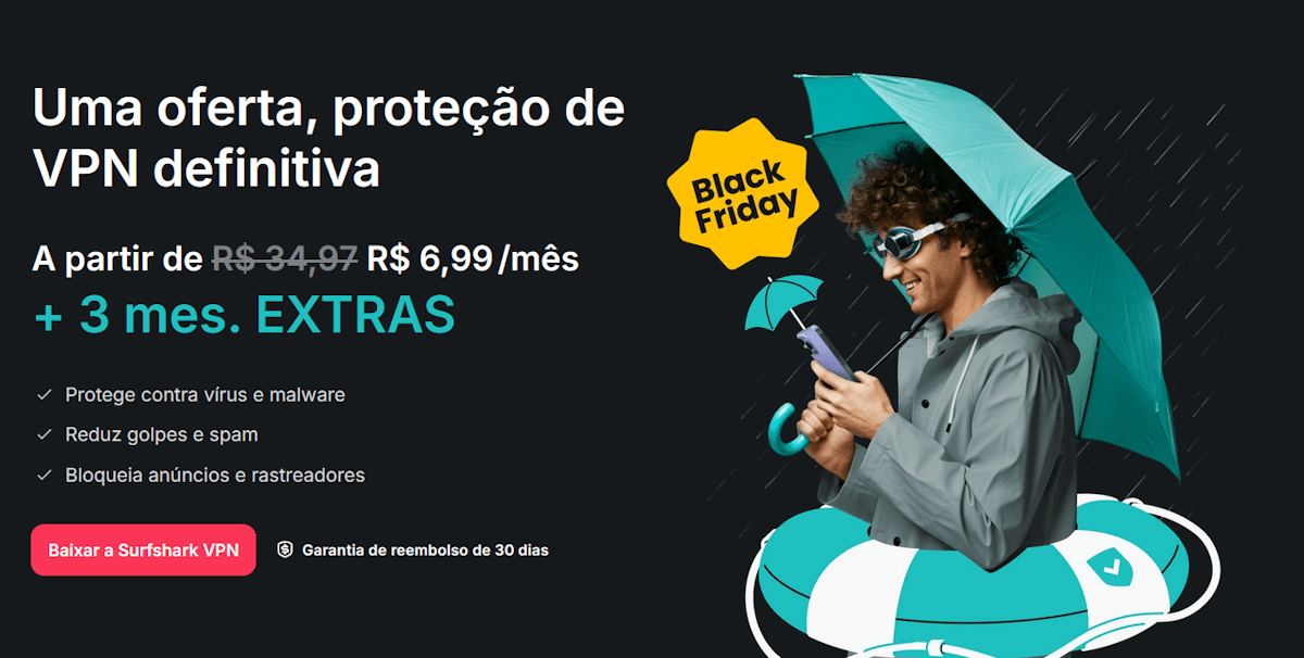 Ofertas do Surfshark na Black Friday 2025