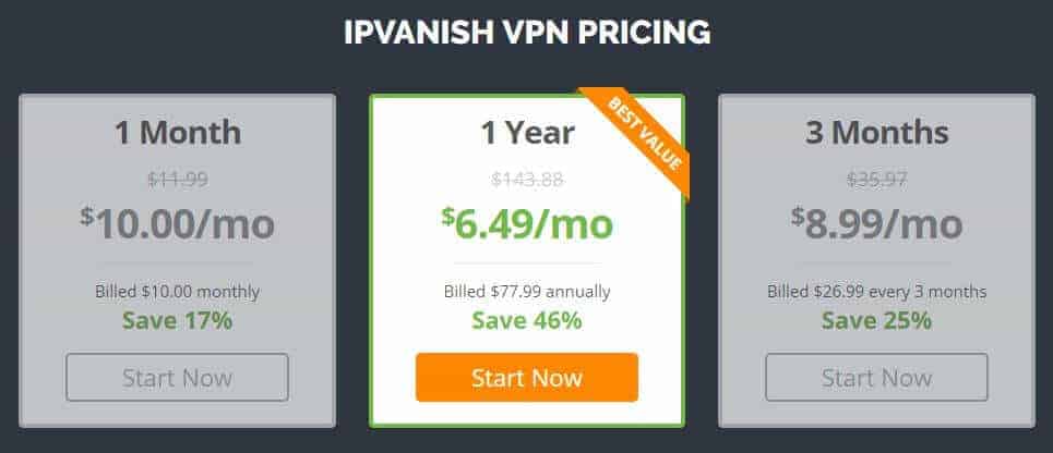 IPVanish Price Options