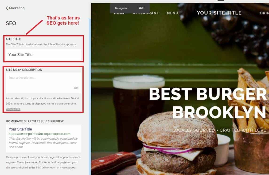 squarespace SEO customizations