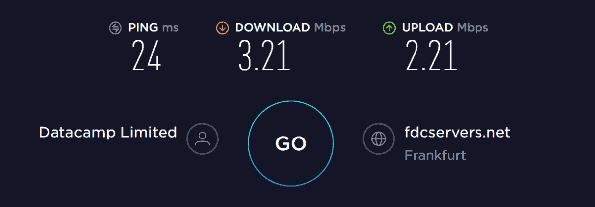 cyberghost speed test de