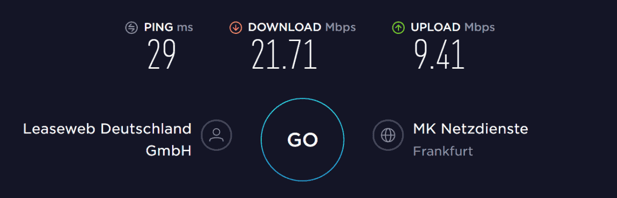 expressvpn speed test de