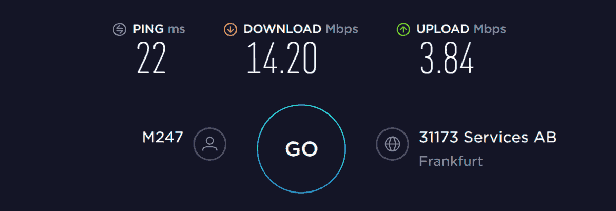 fastestvpn speed test de