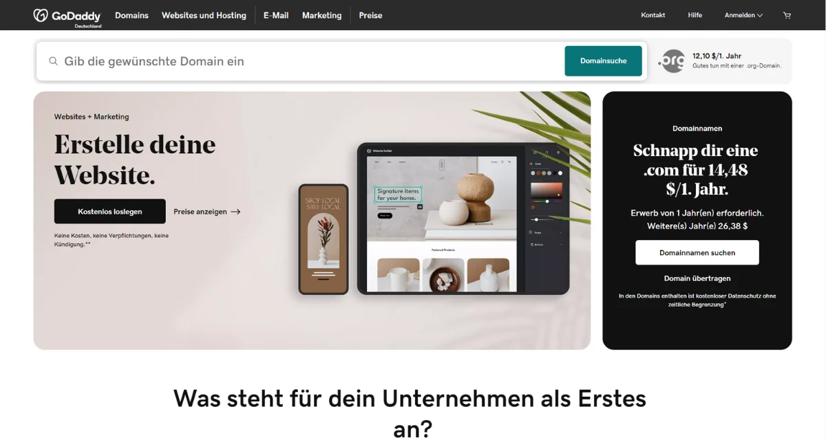 godaddy homepage de