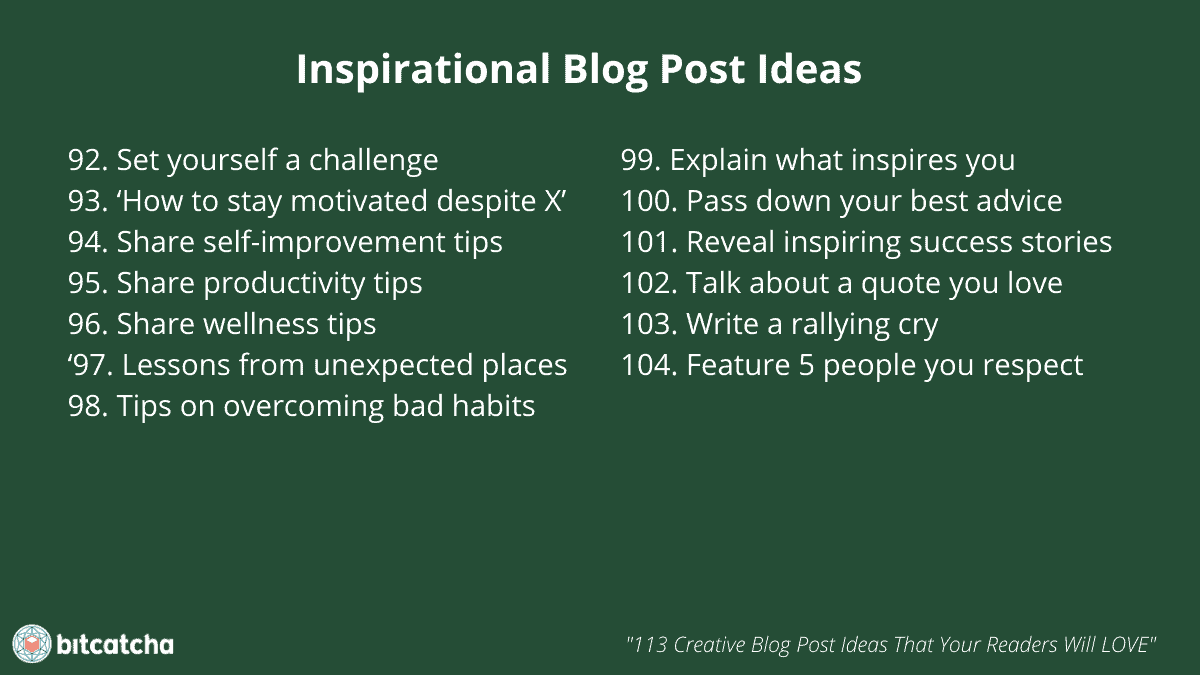 inspirational post ideas