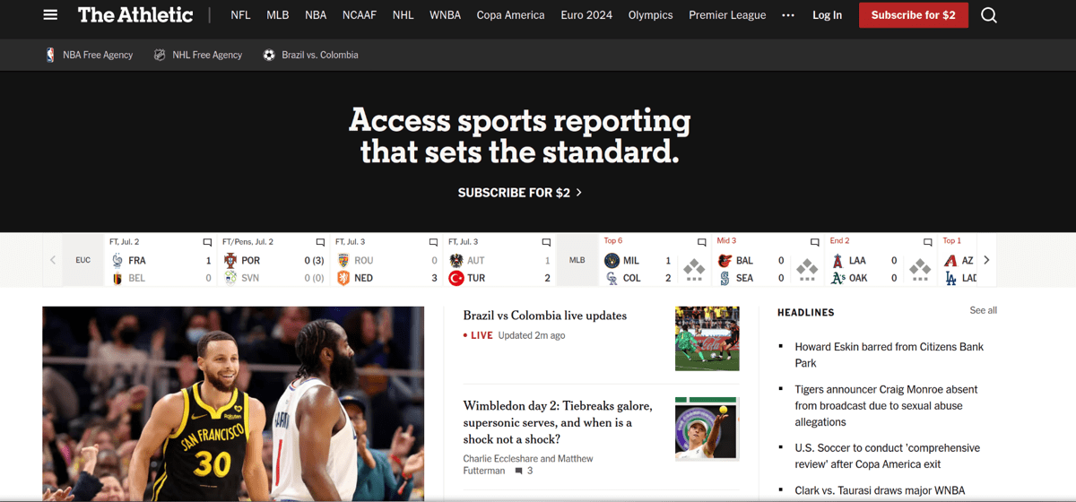 the athletic sports blog