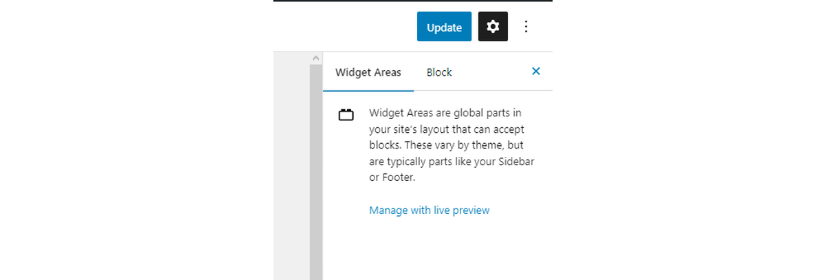 update widget area