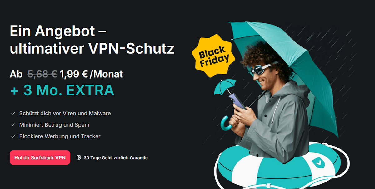 Surfshark Black Friday Angebote 2025
