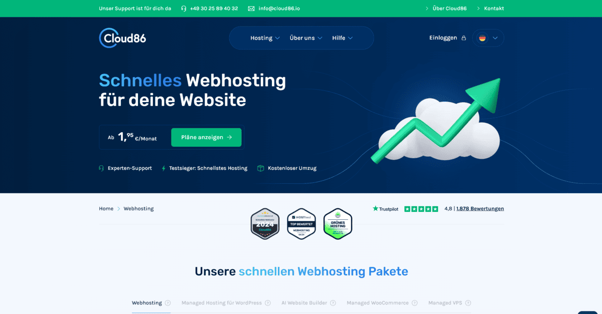 cloud86 web hosting