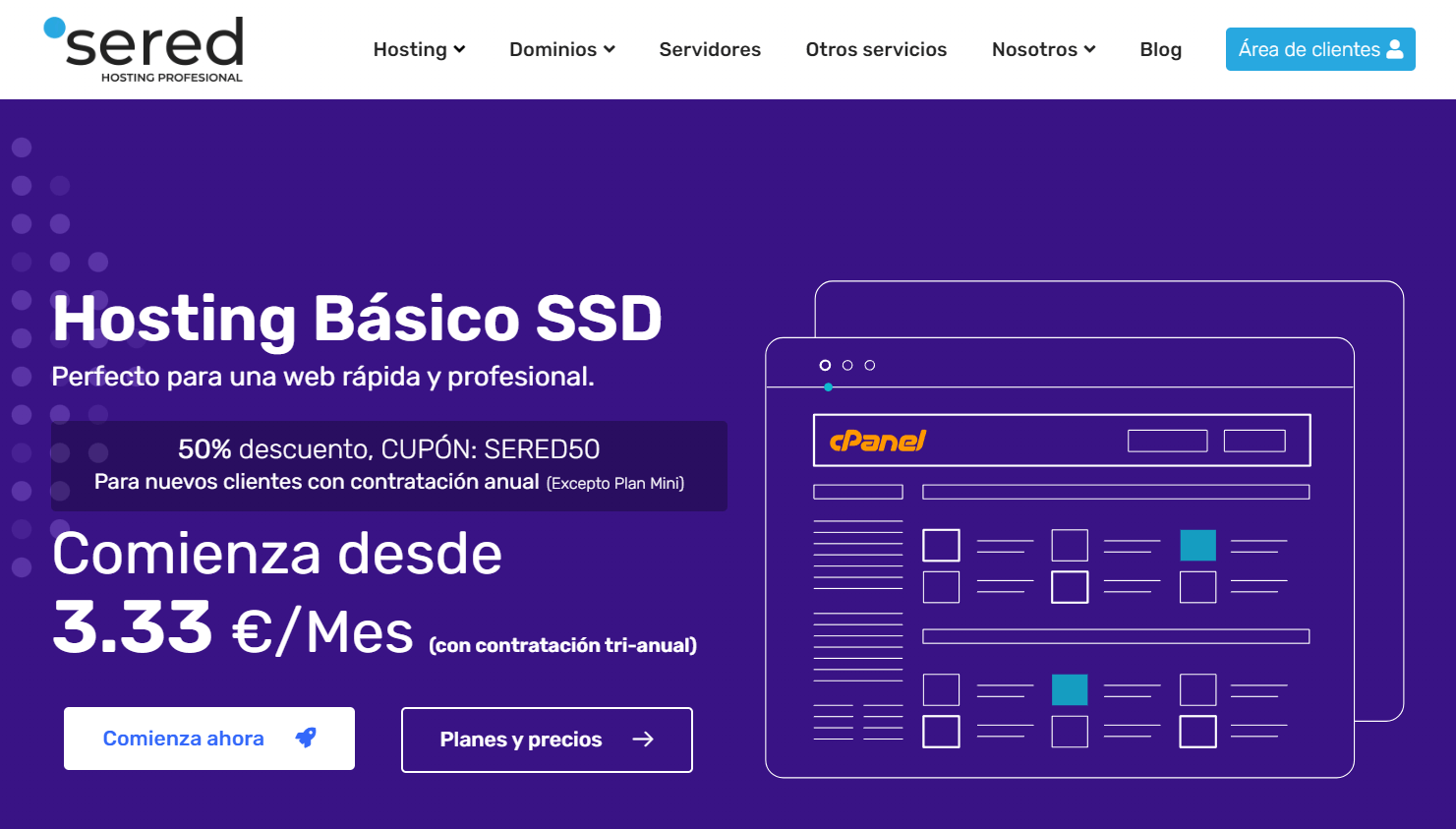 sered web hosting