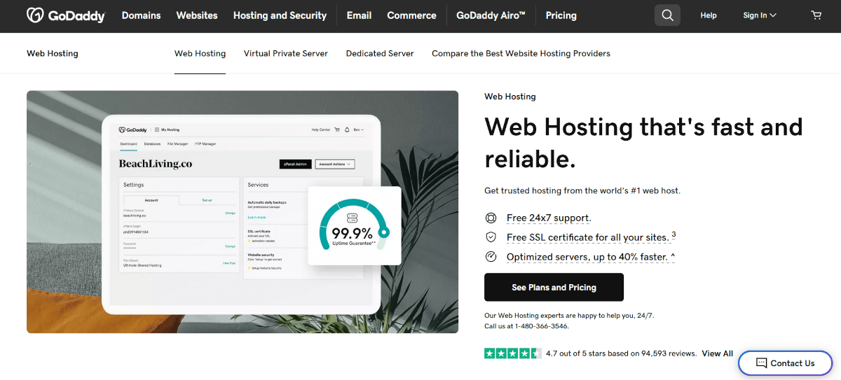 godaddy web hosting